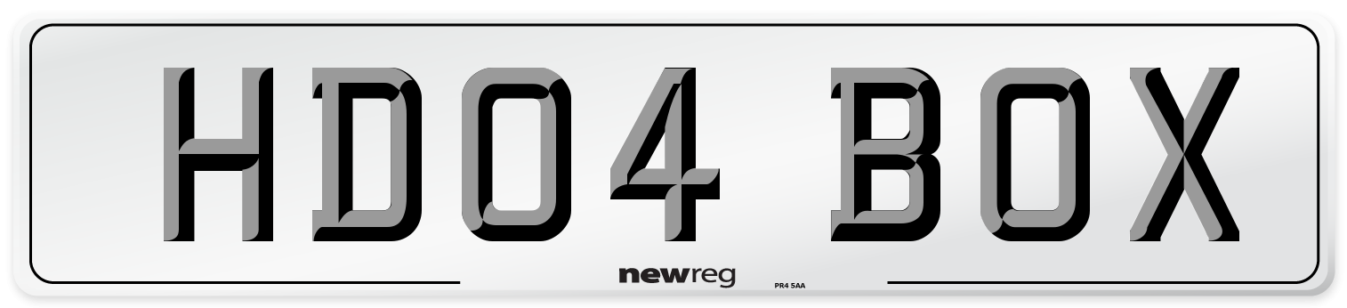 HD04 BOX Number Plate from New Reg